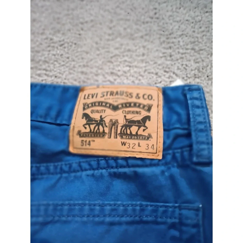 Levi's 514 Straight Fit Men's W32 L34 Blue Denim Jeans Low Rise 5-Pocket Zip Fly